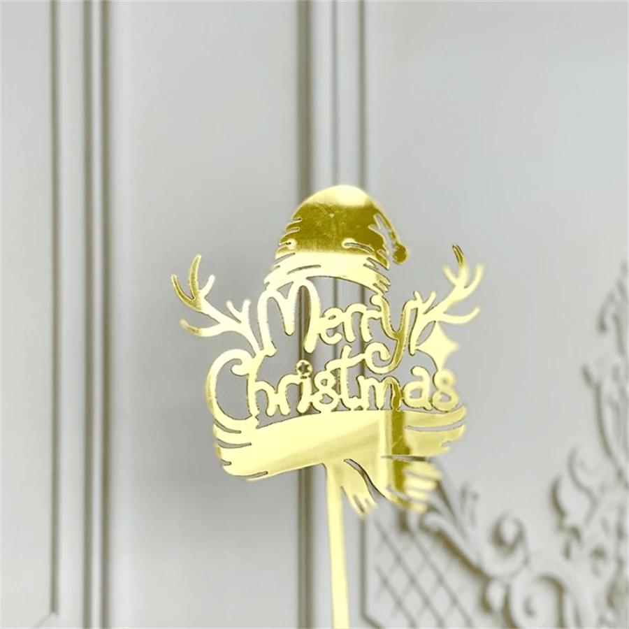 1個聖誕樹蛋糕頂部裝飾,家用聖誕樹新年聚會裝飾用品,場景裝飾,節慶裝飾