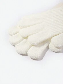 1 đôi Của phụ nữ Hai tông màu Sang trọng Dệt kim Găng tay , Đúng mốt Và Ấm áp Đối với Sử dụng hàng ngày - trắng - Xem 5