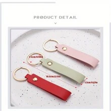 1個時尚的pu皮鑰匙扣,男女適用的商務禮物鑰匙扣,適用於汽車鑰匙、腰帶、錢包、鑰匙圈