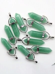10PCS Natural Stone Agates Quartz Crystal Pendants For Necklace Charm Fluorite Hexagonal Pendant DIY Jewelry Making Accessories - Multicolor - View 8