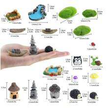 55件禪修花園配件套裝,迷你冥想禪修托盤項目套裝,童話花園小人公仔套裝,微型裝飾工具套裝,迷你娃娃屋裝飾盆景工藝配件 - 彩色 - 查看 2