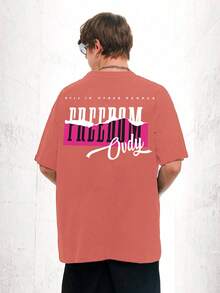 Men T-Shirts - Màu Hồng  San hô - Xem 2