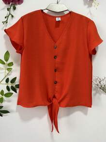 Women Blouses - 橘色 - 查看 1