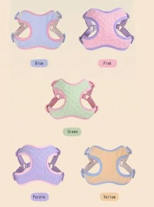 1 bộ Phong cách công chúa Bong bóng Gai Thú cưng Ngực & Trở lại Dây đeo - Màu vàng - Xem 5