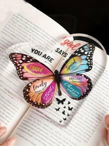 1 Pièce Ornement De Bureau En Acrylique De Cadeau Inspirant Avec De La Bible Et Design De Papillon, Convient Aux Mères, Aux Sœurs Et Aux Amies Comme Un Cadeau De Décoration De Bureau Inspirant Parfait