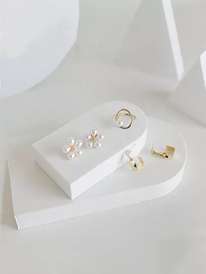 WHICHLIFE 2 piezas de bandejas de joyería con forma de casa hechas de material de espuma para cosméticos, fotografía, decoración y accesorios creativos, regalo para el Día de San Valentín, regreso a la escuela, decoración de habitación