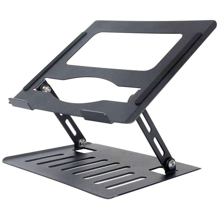Soporte De Aluminio Para Laptop De Escritorio, Ajustable En Altura Y Ángulo, Elevador Ergonómico Para Laptop Con Base Estable, Apto Para Laptops De 10"-16", Completamente Plegable Y Portátil Para Un Fácil Almacenamiento - Gris - Ver 1