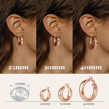 Stainless Steel 18k Gold-plated Earrings Set - Yellow Gold - View 5