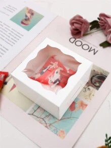 小開窗烘焙包裝盒-5入組婚禮派對禮品袋 - 白色 - 查看 2