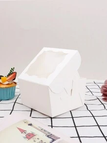 小開窗烘焙包裝盒-5入組婚禮派對禮品袋 - 白色 - 查看 3