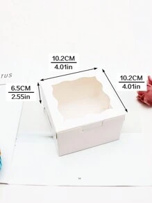 小開窗烘焙包裝盒-5入組婚禮派對禮品袋 - 白色 - 查看 8