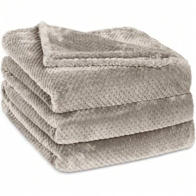 Fleece Throw Blanket, Throw Size Fuzzy Throw Blanket for Couch Sofa Soft Warm Cozy Furry Decorative Thick Blankets & Throws for Bed Couch
