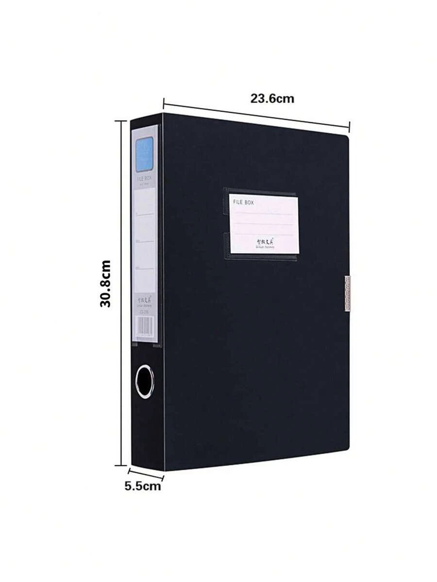 Hộp tập tin , A4 Bìa đựng hồ sơ , Dày lên Dữ liệu Sổ lưu trữ , Văn phòng Hộp trữ , Theo chiều dọc Tổ chức tài liệu , Nhãn mác Hộp - màu đen - Xem 1