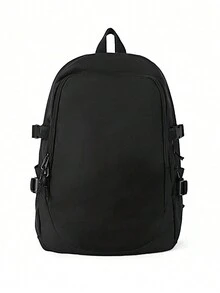 轻便背包旅行背包休闲背包男女笔记本电脑背包尼龙面料防水大学高中书包日常包多功能商务旅行度假户外运动配件男女通用学生旅行配件节日商店配件包行李大钱包旅行收纳袋旅行用品女士包男士礼物女士户外礼物 - 黑色 - 查看 2