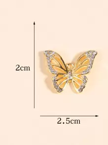 10 Pièces Pendentif En Alliage De Zinc En Forme De Papillon 3d Vif Doré Et Argenté Pour La Fabrication De Collier Et De Boucles D'oreilles