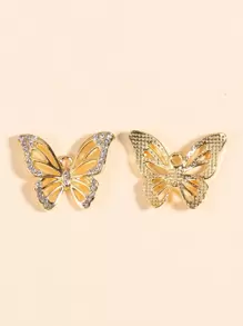 10 Pièces Pendentif En Alliage De Zinc En Forme De Papillon 3d Vif Doré Et Argenté Pour La Fabrication De Collier Et De Boucles D'oreilles