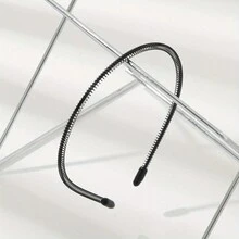 女士黑色金屬螺旋髮圈,適用於家居洗臉、化妝或固定頭髮