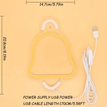 1入5v Usb超亮聖誕單鈴壁掛霓虹燈標,附聖誕新年派對主題,適用於商店、酒館、俱樂部、酒吧裝飾禮品