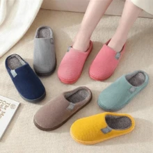 红色拖鞋蓬松鞋靴子 - 紅色 - 查看 4