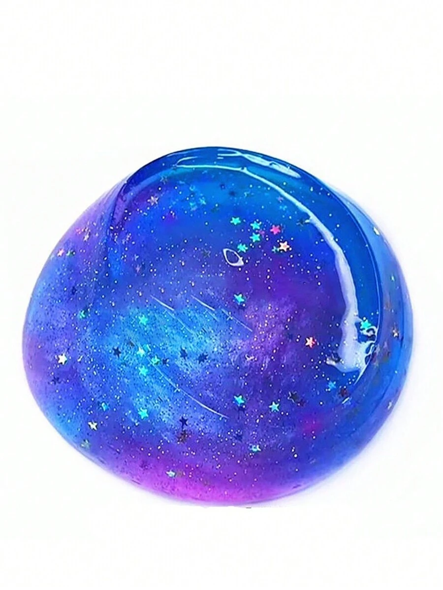 星空主題泡泡膠史萊姆&彩色水晶泥,漸變色,少女心,減壓玩具,部分零件和包裝帶有隨機印刷 - 藏蓝色 - 查看 1