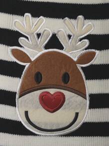 1 pièce de pull de Noël mode et chaud noir et blanc pour animaux de compagnie, tenue de fête à motif de cerf pour chats et corgis