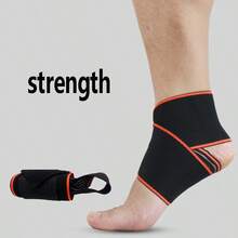 1 Pieza Venda De Compresión De Tobillo De Nylon Naranja, Venda De Tejido De Punto Elástico Transpirable Para Protección Del Pie Durante El Ejercicio De Baloncesto - Naranja - Ver 4