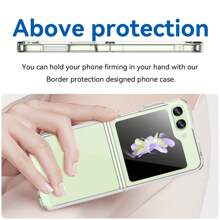 豪華TPU糖果色手機殼，適用於三星Galaxy Z Flip 5 5G / Galaxy Z Flip 4 5G / Galaxy Z Flip 3 5G / Galaxy W24 Flip / Galaxy W23 Flip TPU + PC軟橡膠外殼手機殼 - 厚實防護紋理，按鍵靈敏舒適，全方位包邊 - 無色 - 查看 4