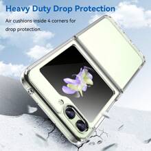 豪華TPU糖果色手機殼，適用於三星Galaxy Z Flip 5 5G / Galaxy Z Flip 4 5G / Galaxy Z Flip 3 5G / Galaxy W24 Flip / Galaxy W23 Flip TPU + PC軟橡膠外殼手機殼 - 厚實防護紋理，按鍵靈敏舒適，全方位包邊 - 無色 - 查看 3