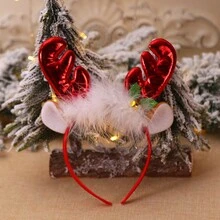 1入聖誕裝飾鹿角頭帶聖誕氛圍道具,聖誕裝飾用品,頭饰,日常派對用品,派對家居用品,派對禮品,節日用品,家居用品