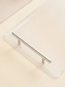 1 Piece Stainless Steel Handle Flat Transparent Creative Tray Christmas Gift - Clear - View 7