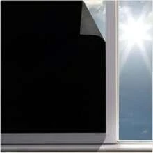 Adesivo Preto Blackout Bloqueia Luz Solar Porta Janela - 3m X 45cm - Preto - Visão 2