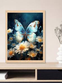 1入組蝴蝶5d鑽石繪畫套件,全鑽diy鑽石刺繡馬賽克藝術品,家居裝飾