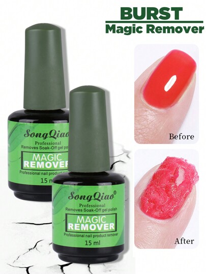 2 Boxen 15ml Magic Nagel Gel Polish Entferner, schnell und sanft UV Nagellack Entferner Maniküre Werkzeuge, verletzen die Nägel nicht, entfernen Gel Nagel Entfetter schnell und einfach