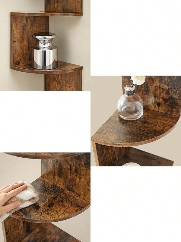 VASAGLE Corner Shelf Wall Mount, 5Tier Floating Wall Shelf, Corner