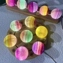 1入組天然彩虹螢石球、拋光紫綠色螢石球、冥想水晶球、靈氣治療、治療水晶、魔法球、魔術師的神聖能量、家居裝飾球、水晶禮品 - 1件隨機 - 查看 2