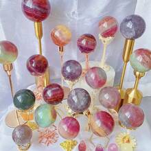 1入組天然彩虹螢石球、拋光紫綠色螢石球、冥想水晶球、靈氣治療、治療水晶、魔法球、魔術師的神聖能量、家居裝飾球、水晶禮品 - 1件隨機 - 查看 6