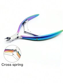 Titanium Coated Professional Nail Cuticle Nipper With Blue Packaging For Manicure - Multicolor - View 3