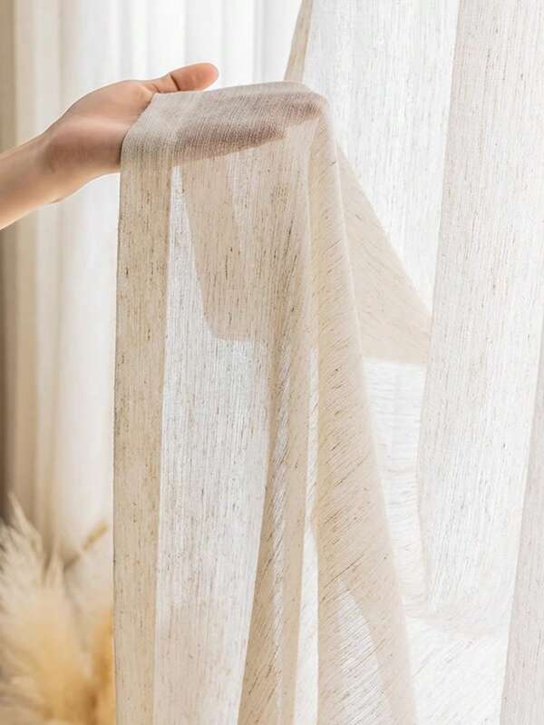 Pantalla De Ventana Transparente De Lino A Prueba De Polvo, Estilo Japonés, Para Sala De Estar, Dormitorio Y Balcón, 1 Ud.