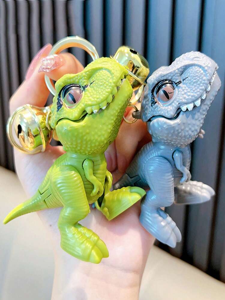 1pc グリーンティラノサウルスレックスバイトハンドキーホルダー