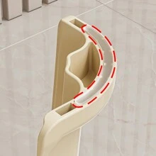 1pc Clear Plastic Stool For Living Room, Bathroom, Baby, Shoe Changing - Beige - View 4