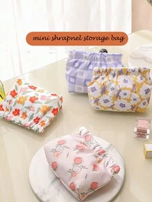1PC-Cute Makeup Bag - Waterproof Shrapnel Print Storage Bag - Carry Lipstick Mini storage purse - Blue heart - View 6