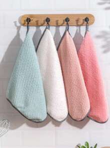 10pcs Hangable Coral Fleece Dish Cloth, Kitchen Household Absorbent Dish Towel, Scouring Rag, Hand Wipe Towel, Cleaning Cloth For Small Business Owners/Retailers,Kitchen,Bathroom,Home,Household Suppliers