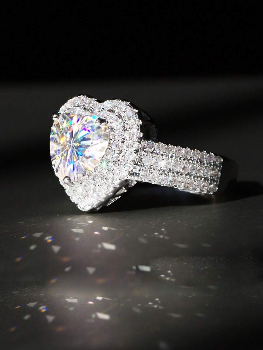 奢華心形婚禮訂婚戒指首飾類精美首飾配件適用於節假日