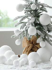 6入組純白色泡沫球聖誕樹裝飾/雪球婚禮天花板裝飾/商店節日裝扮 4cm/6cm/8cm - 白色 - 查看 1