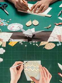 加厚版18" X 12"(a3尺寸)自癒式切割墊縫紉墊,自癒式旋轉切割墊兩面防滑工藝切割板,刀片桌面保護切割板,適用於手工藝、拼布縫紉、紙張切割、手作、手冊製作、模型制作、織物精密拼貼項目 - 墨綠色 - 查看 10