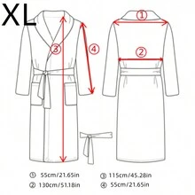 1pc Coral Fleece Turtle Shell Texture Bathrobe With Hood For Men, Soft, Absorbent And Suitable For Bathroom, Bedroom, Poolside, Casual Wear - Blue - View 6