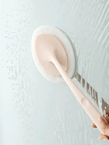 1入有長把手的馬桶刷,包含柔軟的刷子和強力的海綿刷,適用於清潔馬桶、浴缸、浴室地板和角落