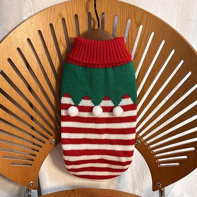 LUCKIE LABO 一件趣味印花针织毛衣，适合吉娃娃等小型犬的保暖冬季服装，可爱休闲，适合圣诞节室内/室外穿着。