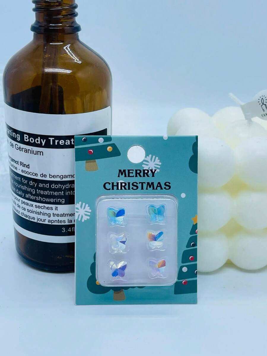 1個蝴蝶形玻璃珠緞袋,適用於手工珠寶,聖誕萬聖節裝飾