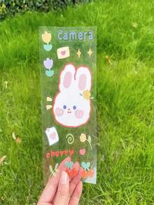 卡通透明pvc貼紙收納盒,防水貼紙,辦公室和學校用品,文具收納,適用於聖誕節、萬聖節、禮物、兒童生日禮物(4個,每個款式一個)